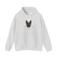 Third Eye Sacred Geometry Spirit Dogs Hoodie - Heavy Blend Fleece Pullover - Unisex White