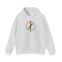 Nauthiz Rune Necessity Symbol Hoodie - Soft Blend Fleece Pullover - Unisex White