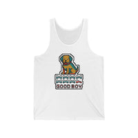 Good Boy 8-Bit Pixel Dog Gaming Tank Top - Lightweight Jersey Retail Fit - Unisex White