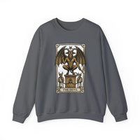 Devil Tarot Card Graphic Sweatshirt - Heavy Blend Fleece Crewneck - Unisex White