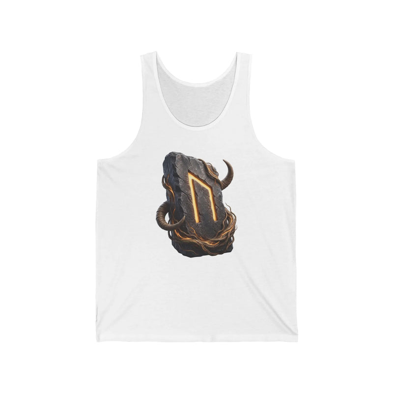 Uruz Rune Wild Ox Tank Top - Lightweight Ringspun Jersey Tank - Unisex Athletic Heather