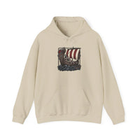 Longship Prow Viking Dog Hoodie - Cozy Cotton Poly Fleece - Unisex White
