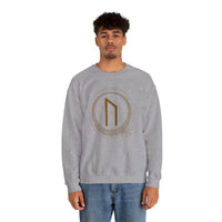 Uruz Rune Vitality Sweatshirt - Classic Fit Cotton Blend Crewneck - Unisex Off White