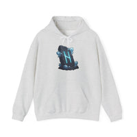 Hagalaz Rune Stone Graphic Hoodie - Heavy Blend Fleece Pullover - Unisex White