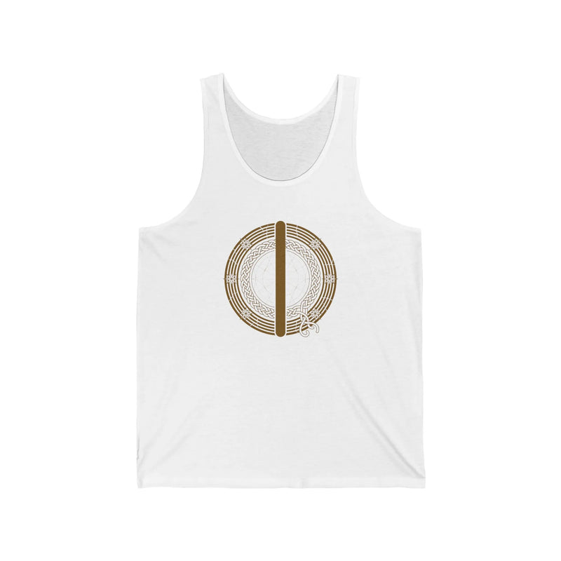 Isa Rune Stillness Graphic Tank Top - Lightweight Jersey Retail Fit - Unisex White