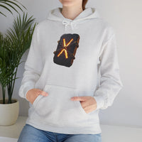 Gebo Rune Symbol Hoodie - Cozy Cotton Blend Fleece Pullover - Unisex White