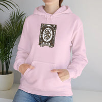The World Tarot Card Graphic Hoodie - Heavyweight Cotton Blend Pullover - Unisex White