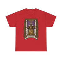 Justice Tarot Card Graphic T-Shirt - Heavy Cotton Classic Fit Tee - Unisex White