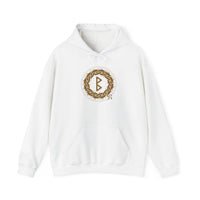 Berkana Earth Mother Rune Hoodie - Heavy Blend Fleece Pullover - Unisex White