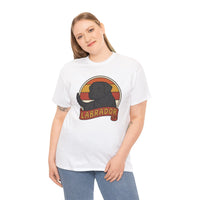 Labrador Retro 70s Sunset T-Shirt - Heavy Cotton Classic Fit Tee - Unisex White