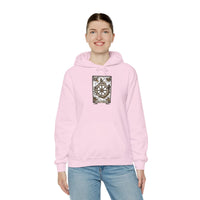 Wheel of Fortune Tarot Card Hoodie - Soft Fleece Blend Pullover - Unisex Off White