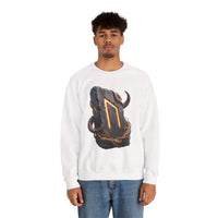 Uruz Rune Vitality Sweatshirt - Heavy Blend Crewneck Fleece - Unisex White