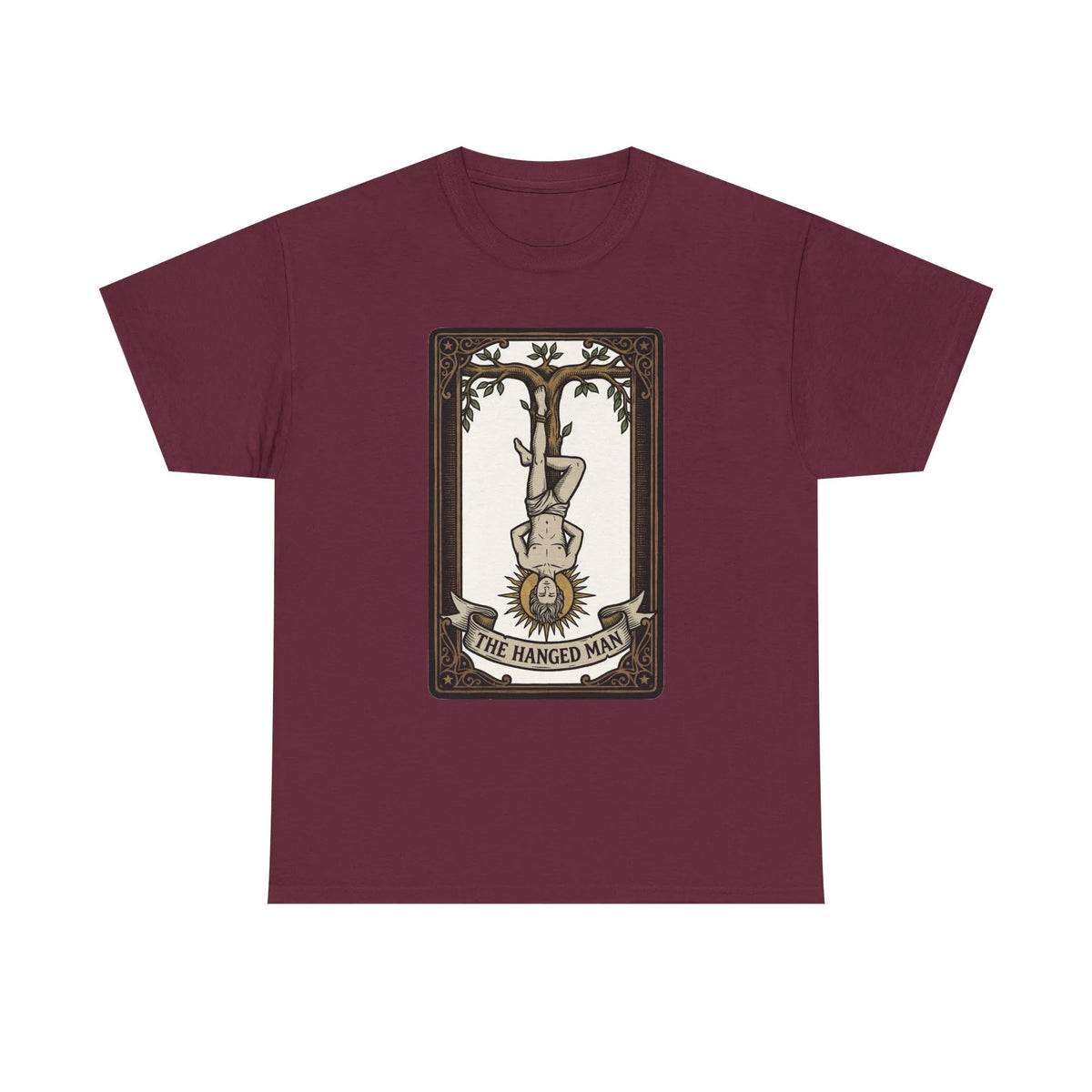 The Hanged Man Tarot Card T-Shirt - Heavy Cotton Classic Fit Tee - Unisex White