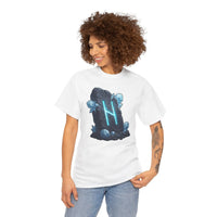 Hagalaz Rune Stone Graphic T-Shirt - Heavyweight Cotton Classic Fit - Unisex White