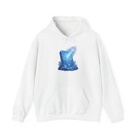 Tiwaz Tyr Sword Graphic Hoodie - Classic Fit Pouch Pocket Fleece - Unisex White