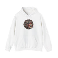 Viking Berserker Cat Shieldmaiden Hoodie - Heavy Blend Fleece Pullover - Unisex White