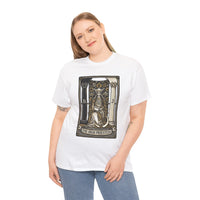 The High Priestess Tarot Card T-Shirt - Heavy Cotton Classic Fit Tee - Unisex White