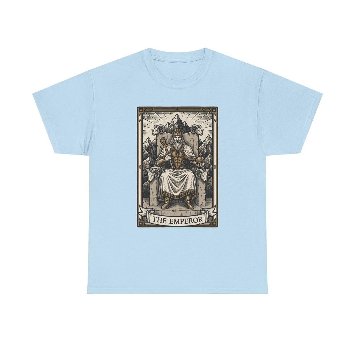 The Emperor Tarot Card T-Shirt - Heavy Cotton Classic Fit - Unisex White