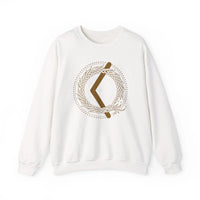 Kenaz Rune Creative Fire Sweatshirt - Heavy Cotton Blend Crewneck - Unisex Off White