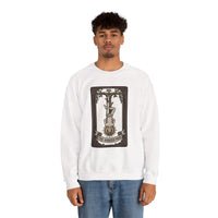 The Hanged Man Tarot Card Sweatshirt - Soft Fleece Classic Fit Crewneck - Unisex Off White