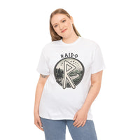 Raido Journey Rune Graphic T-Shirt - Heavy Cotton Classic Fit Tee - Unisex White