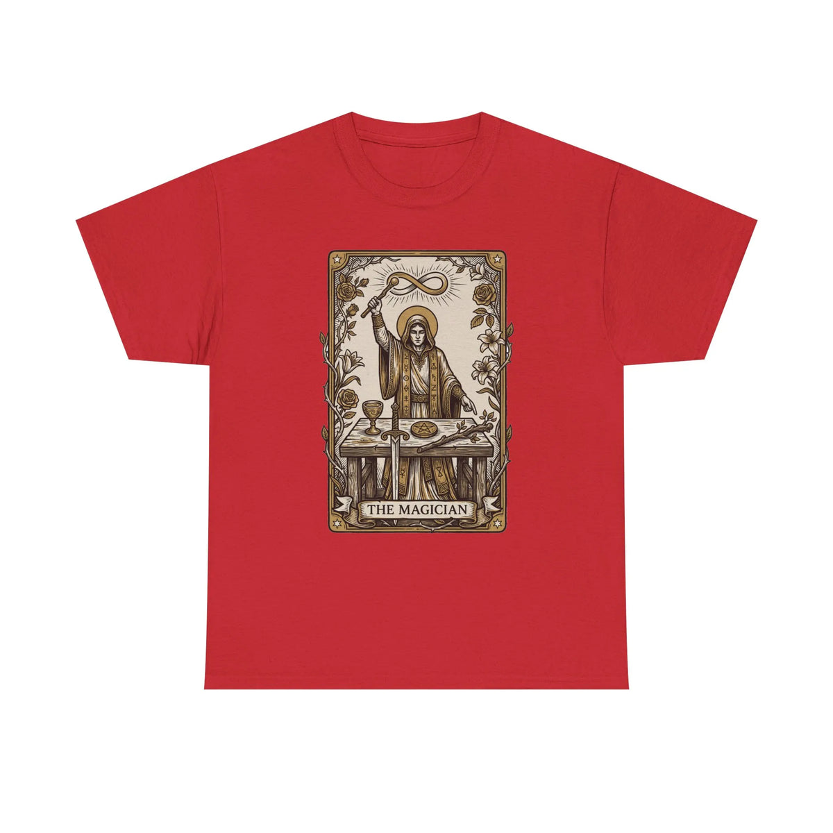The Magician Tarot Card T-Shirt - Heavyweight 100% Cotton Classic Tee - Unisex White