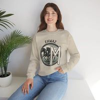 Ehwaz Divine Twins Horse Sweatshirt - Heavy Blend Cotton Blend Crewneck - Unisex White