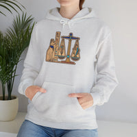 Sphynx Cat Egyptian Scales Hoodie - Heavyweight Cotton Blend Pullover - Unisex White
