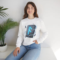 Ansuz Rune Divine Speech Graphic Sweatshirt - Heavy Blend Fleece Crewneck - Unisex White