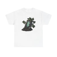 Berkana Rune Birch Tree Graphic T-Shirt - Heavy Cotton Classic Fit Tee - Unisex White