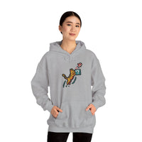 Power Up 8-Bit Pixel Gaming Cats Hoodie - Heavy Blend Fleece Pullover - Unisex White