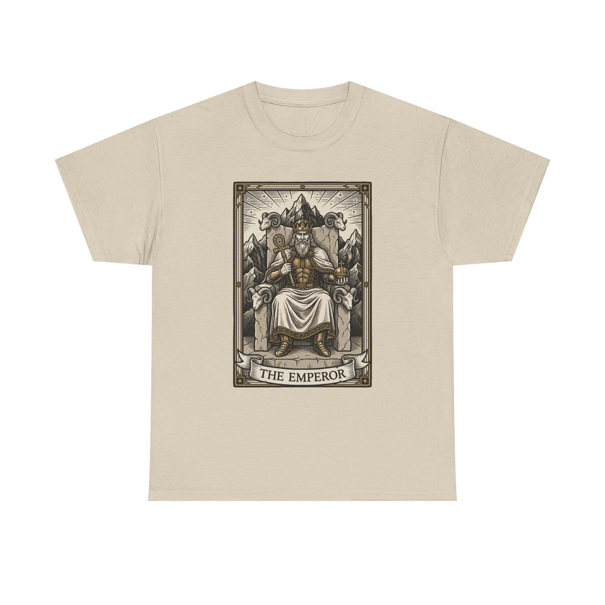 The Emperor Tarot Card T-Shirt - Heavy Cotton Classic Fit - Unisex White