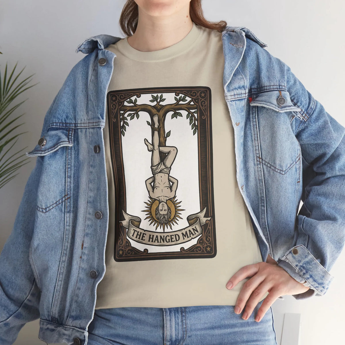 The Hanged Man Tarot Card T-Shirt - Heavy Cotton Classic Fit Tee - Unisex White