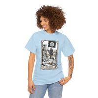 Death Tarot Card Knight Graphic T-Shirt - Heavyweight 100% Cotton Classic Fit Tee - Unisex White