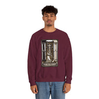 The High Priestess Tarot Card Sweatshirt - Heavy Blend Fleece Crewneck - Unisex White