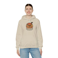 Abyssinian Cat Retro Sunset Hoodie - Heavy Blend Fleece Pullover - Unisex White