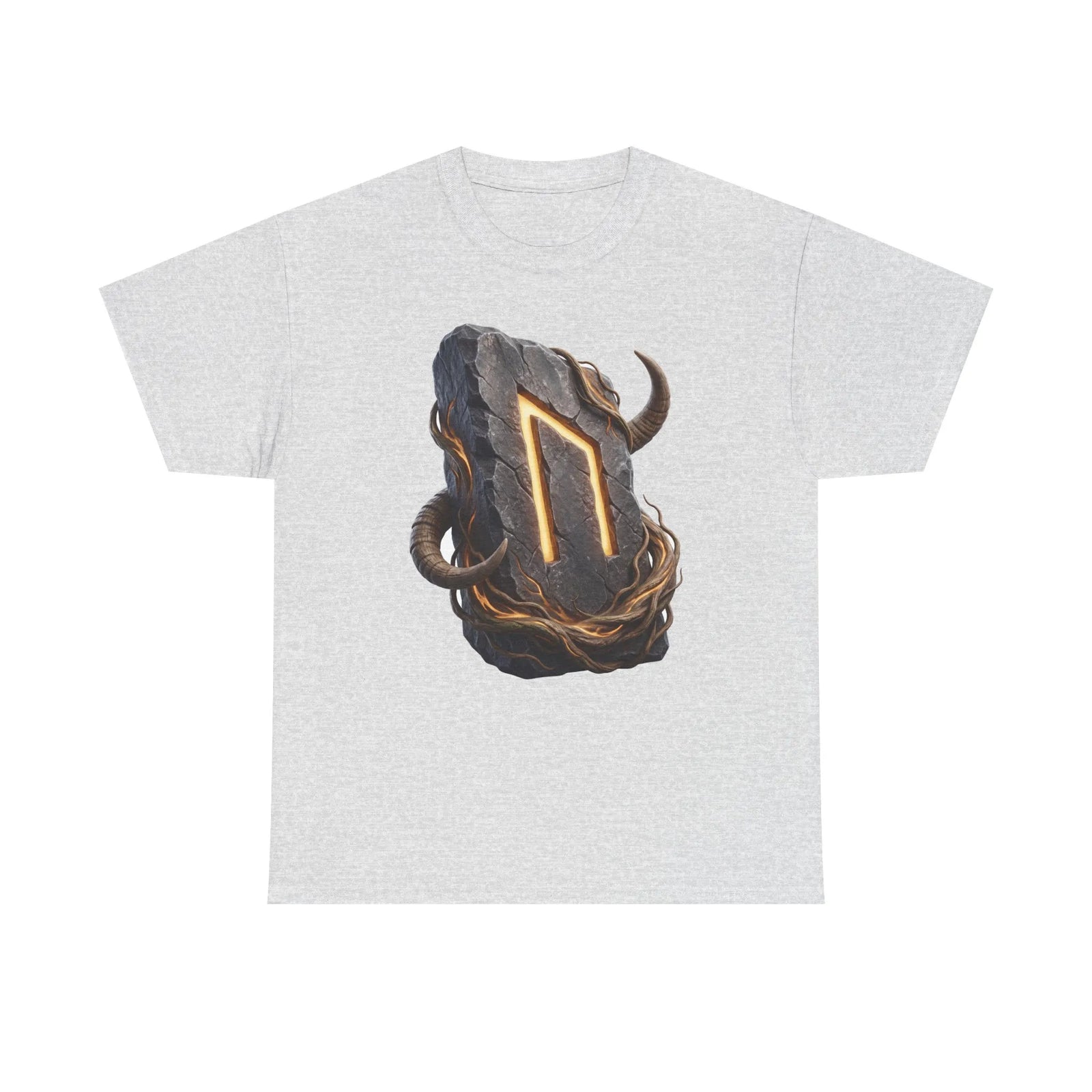 Uruz Rune Wild Ox Strength T-Shirt - Heavy Cotton Classic Fit Tee - Unisex White