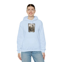 Strength Tarot Card Graphic Hoodie - Heavy Blend Fleece Pullover - Unisex White