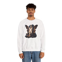 Dagaz Rune Stone Butterfly Sweatshirt - Heavy Blend Cotton Poly Crewneck - Unisex Off-White
