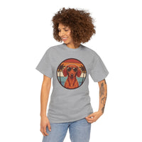 Cool Dachshund 70s Sunset Aviator T-Shirt - Heavy Cotton Classic Fit Tee - Unisex White