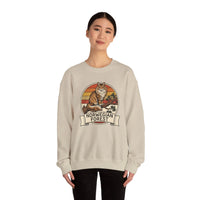 Norwegian Forest Cat Retro Sunset Sweatshirt - Heavy Blend Fleece Crewneck - Unisex White