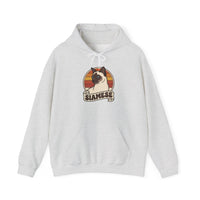 Siamese Cat Retro 70s Sunset Graphic Hoodie - Cozy Cotton Poly Blend Pullover - Unisex White