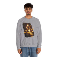 Ingwaz Rune Sacred Seed Sweatshirt - Classic Fit Heavy Blend Crewneck - Unisex White