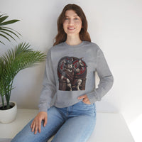 Viking Berserker Dogs Graphic Sweatshirt - Medium Weight Cotton Poly Crewneck - Unisex White