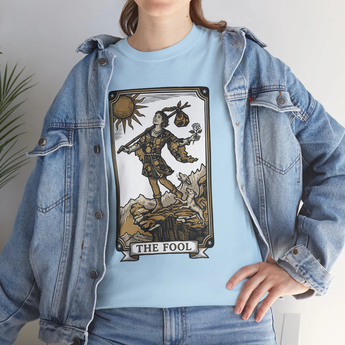 The Fool Tarot Card Graphic T-Shirt - Heavy Cotton Classic Fit Tee - Unisex White