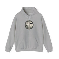 Isa Rune Ice Stillness Hoodie - Heavy Blend Fleece Pullover - Unisex White