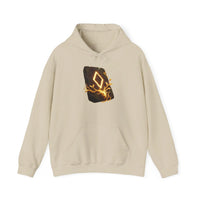 Ingwaz Runic Seed Hoodie - Warm Cotton Blend Pullover - Unisex White