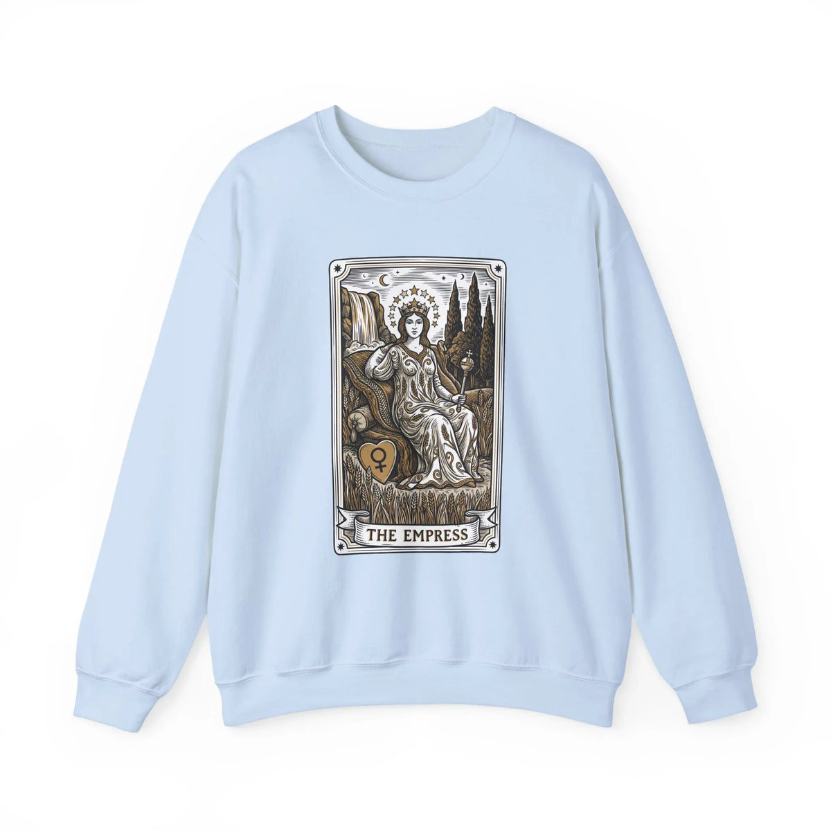 Major Arcana Empress Tarot Card Sweatshirt - Soft Heavy Blend Crewneck - Unisex White