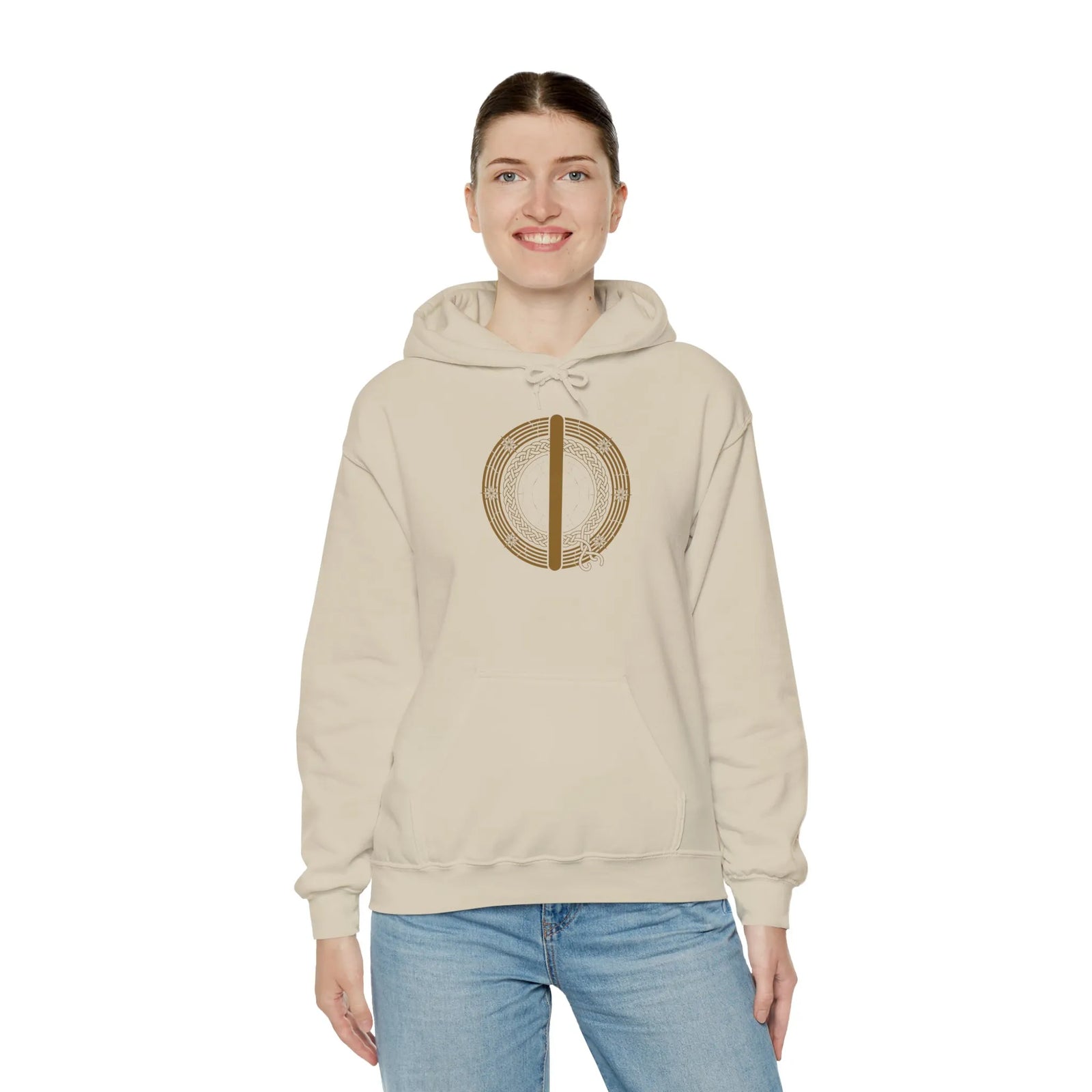Isa Ice Stillness Rune Hoodie - Heavyweight Cotton Blend Pullover - Unisex White