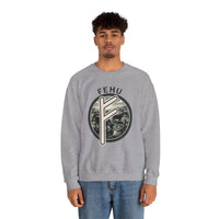 Fehu Rune Wealth Graphic Sweatshirt - Heavyweight 50/50 Fleece Crewneck - Unisex White